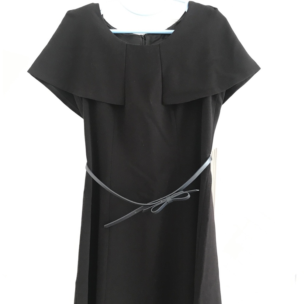 Black dress with belt